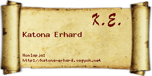 Katona Erhard névjegykártya