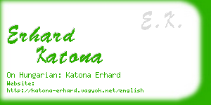 erhard katona business card